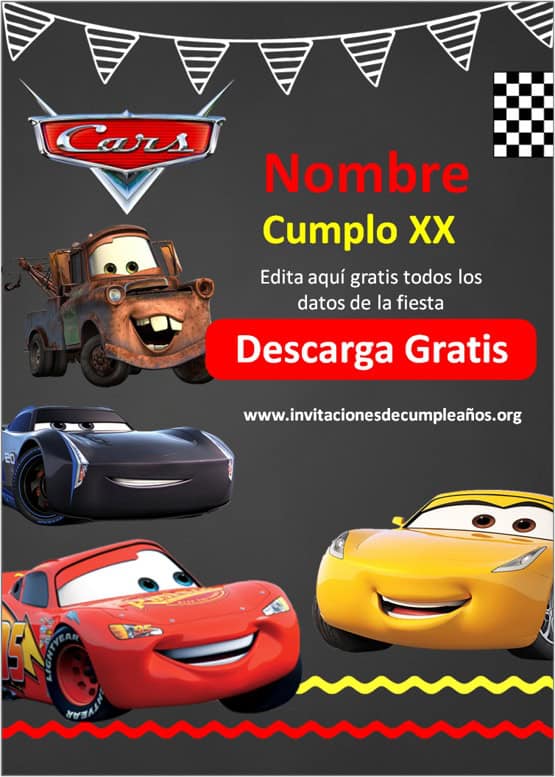 Invitación cumpleaños Cars-3 #01